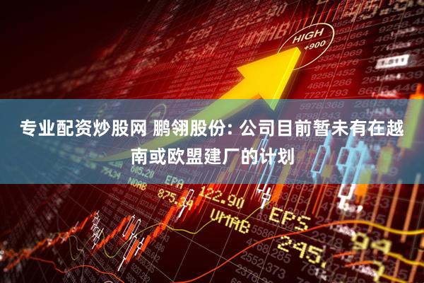 专业配资炒股网 鹏翎股份: 公司目前暂未有在越南或欧盟建厂的计划